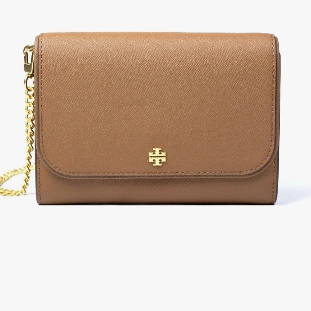 Tory Burch Emerson Wallet Crossbody Bag with Gold Chain